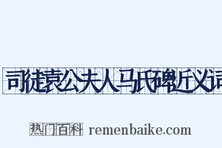 司徒袁公夫人马氏碑近义词是什么意思的图片